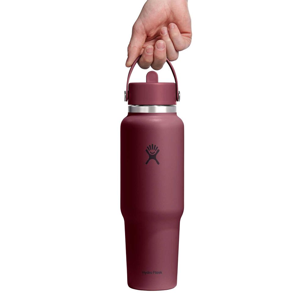 40 oz Travel Bottle with Flex Straw Cap - Burgundy