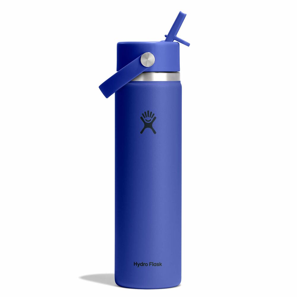 24 oz Wide Mouth with Flex Straw Cap - Capri Blue
