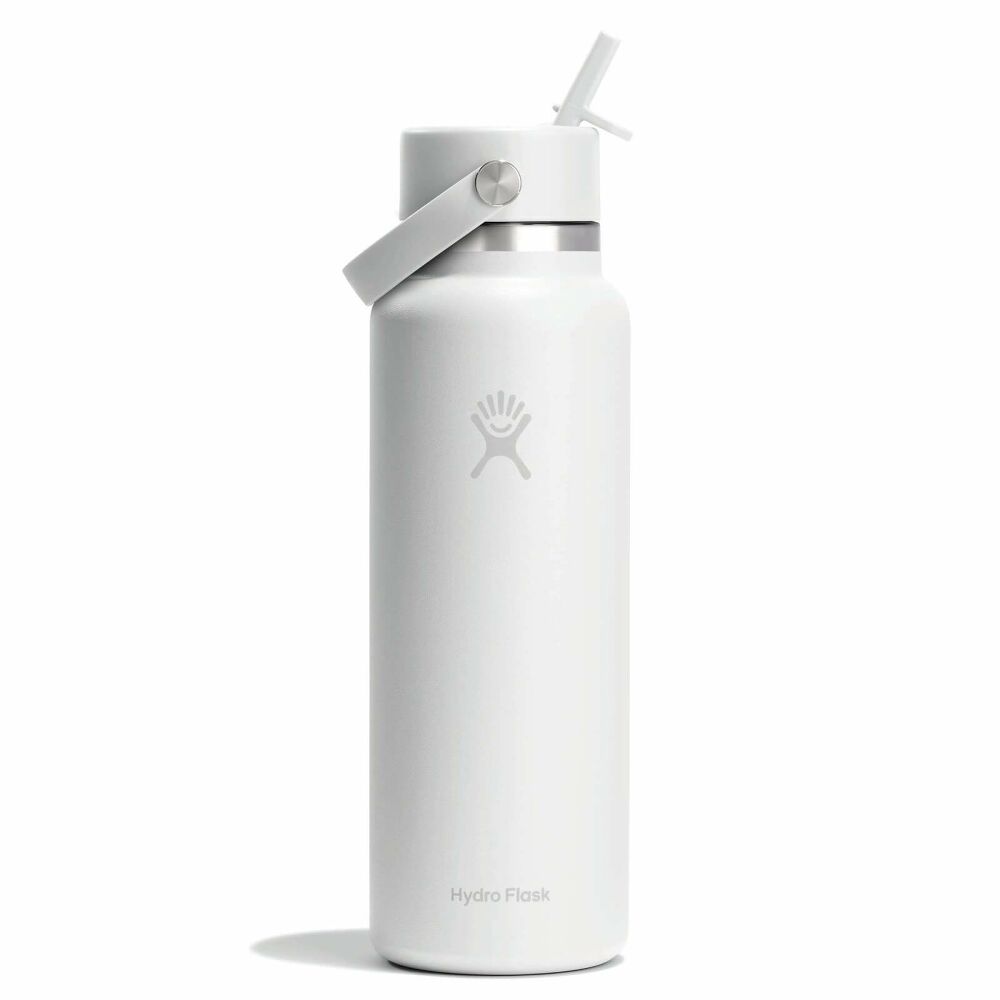 40 oz Wide Mouth with Flex Straw Cap - White