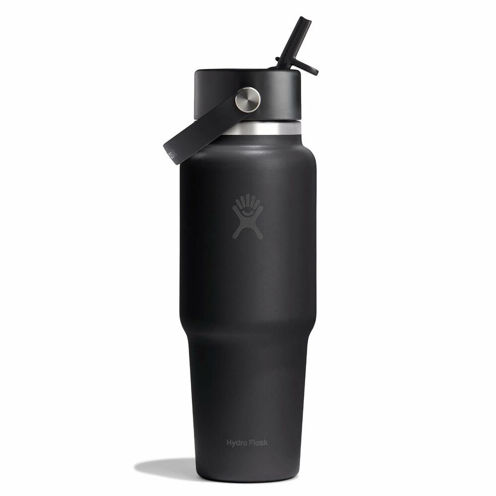 32 oz Travel Bottle with Flex Straw Cap - Black